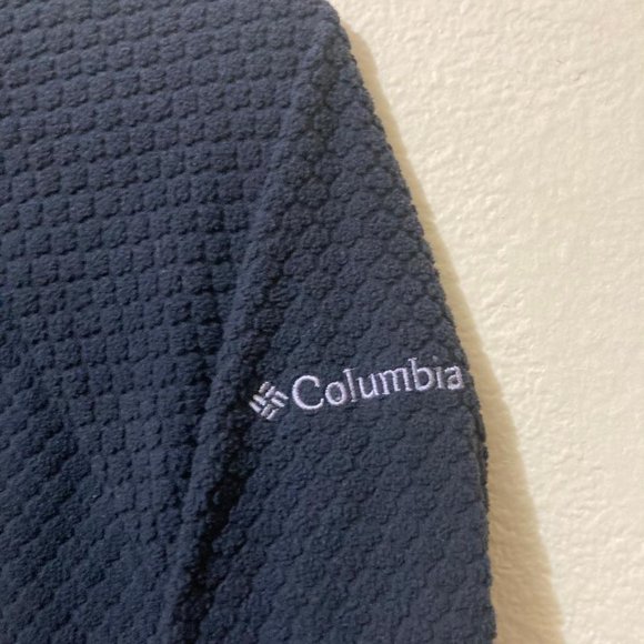 Columbia Women’s Black Waffle Knit 1/4 Zip Fitted Lightweight Sweatshirt Medium - Picture 3 of 5